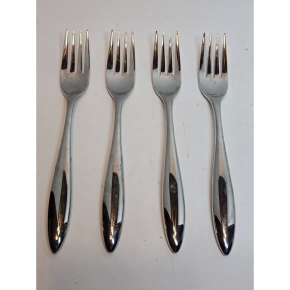 Nambe 18/10 Dinner Fork Replacement set of 4 Stainless Steel Glossy - Picture 1 of 6